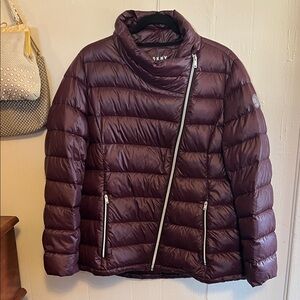 DKNY Women's Deep Purple Puffer Coat